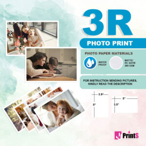 JJPRINTS Photo Printing Services 3R Picture Size  (Bulk Order), High Quality Photo Print, Matte/RC Satin Photo Paper